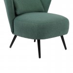 Πολυθρόνα Nagreta pakoworld πράσινο ύφασμα με μεταλλικό πόδι σε μαύρη απόχρωση 77x73x74εκ c504096