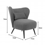 Πολυθρόνα Nagreta pakoworld πράσινο ύφασμα με μεταλλικό πόδι σε μαύρη απόχρωση 77x73x74εκ c504096