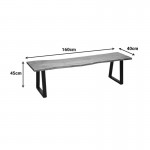 Παγκάκι Miles Slim pakoworld μασίφ ξύλο ακακίας σε καρυδί απόχρωση με μαύρα μεταλλικά πόδια 160x40x45εκ c504123