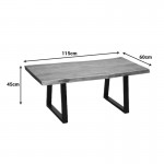 Τραπέζι σαλονιού Miles pakoworld μασίφ ξύλο ακακίας πάχους 3 7-4εκ σε καρυδί απόχρωση με μαύρα μεταλλικά πόδια 115x60x45εκ c504127