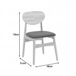 Καρέκλα Cardith pakoworld rubberwood-plywood σε φυσική απόχρωση-pu μπεζ 48x51x78εκ c504128