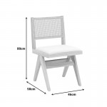 Καρέκλα Winslow pakoworld rubberwood σε φυσική απόχρωση-ύφασμα λευκό 46x58x80εκ c504129