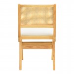 Καρέκλα Winslow pakoworld rubberwood σε φυσική απόχρωση-ύφασμα λευκό 46x58x80εκ c504129