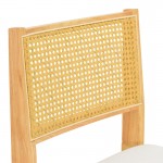 Καρέκλα Winslow pakoworld rubberwood σε φυσική απόχρωση-ύφασμα λευκό 46x58x80εκ c504129