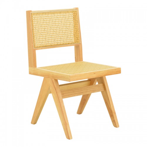 Καρέκλα Winslow pakoworld rubberwood-rattan σε φυσική απόχρωση 46x58x80εκ c504130