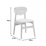 Καρέκλα Cardith pakoworld rubberwood-plywood σε φυσική απόχρωση-ύφασμα γκρι-μπεζ 48x51x78εκ c504131