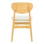 Καρέκλα Cardith pakoworld rubberwood-plywood σε φυσική απόχρωση-ύφασμα γκρι-μπεζ 48x51x78εκ c504131