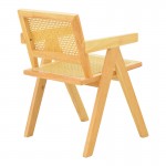 Πολυθρόνα Winslow pakoworld rubberwood-rattan σε φυσική απόχρωση 51x54x80εκ c504132
