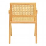 Πολυθρόνα Winslow pakoworld rubberwood-rattan σε φυσική απόχρωση 51x54x80εκ c504132