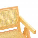 Πολυθρόνα Winslow pakoworld rubberwood-rattan σε φυσική απόχρωση 51x54x80εκ c504132