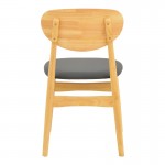 Καρέκλα Cardith pakoworld rubberwood-plywood σε φυσική απόχρωση-pu μαύρο 48x51x78εκ c504133