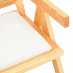 Πολυθρόνα Winslow pakoworld rubberwood σε φυσική απόχρωση-ύφασμα λευκό 51x54x80εκ c504134