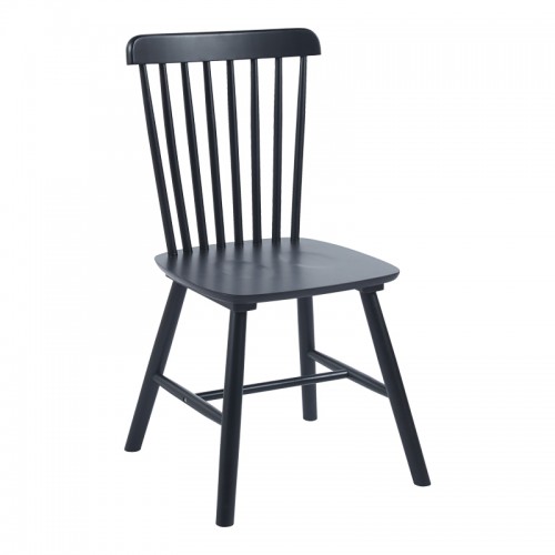 Καρέκλα Bristol pakoworld rubberwood σε μαύρη απόχρωση 45x51x86εκ c504135