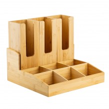 Ξύλινη θήκη Bamboo για ποτήρια καπάκια 9 θέσεων 38x35 5x19cm TableCraft c504153