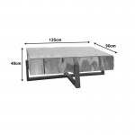 Τραπέζι σαλονιού Borth Inart teak ξύλο σε φυσική απόχρωση 135x90x40εκ c504159