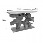 Κονσόλα Nasiol Inart teak ξύλο σε φυσική απόχρωση 120x40x75εκ c504164