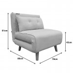 Πολυθρόνα-κρεβάτι Josuane I pakoworld βελούδο σε γκρι απόχρωση 78x80x81εκ c504166