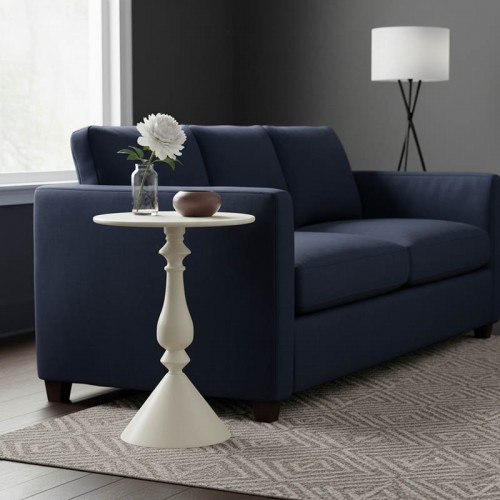 Βοηθητικό τραπέζι Lalou pakoworld μέταλλο σε κρέμα απόχρωση Φ40x55εκ c504176