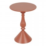 Βοηθητικό τραπέζι Lalou pakoworld μέταλλο σε απόχρωση terracotta Φ40x55εκ c504182