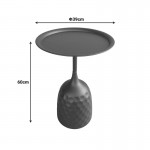 Βοηθητικό τραπέζι Waini pakoworld μέταλλο σε μαύρη απόχρωση Φ39x60εκ c504186