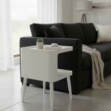 Βοηθητικό τραπέζι Cubino pakoworld μέταλλο σε κρεμ απόχρωση 35x35x50εκ c504189