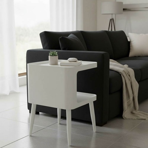 Βοηθητικό τραπέζι Cubino pakoworld μέταλλο σε κρεμ απόχρωση 35x35x50εκ c504189