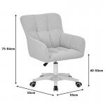 Καρέκλα γραφείου εργασίας Givole pakoworld σε κίτρινο μπουκλέ ύφασμα 55x55x75-84εκ c504210