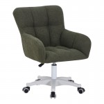 Καρέκλα γραφείου εργασίας Givole pakoworld σε λαδί μπουκλέ ύφασμα 55x55x75-84εκ c504214
