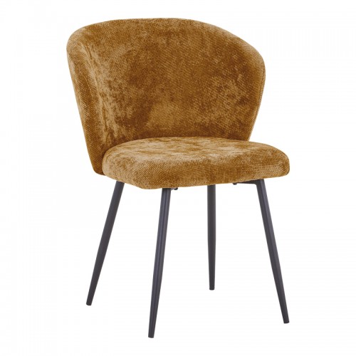 Καρέκλα Karg pakoworld camel ύφασμα-πόδι μαύρο μέταλλο 57x62x80εκ SET 2τμχ c504216