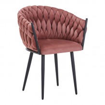 Πολυθρόνα Vivian pakoworld σάπιο μήλο βελούδο-πόδι μαύρο μέταλλο 61x55x80εκ SET 2τμχ c504217