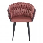 Πολυθρόνα Vivian pakoworld σάπιο μήλο βελούδο-πόδι μαύρο μέταλλο 61x55x80εκ SET 2τμχ c504217