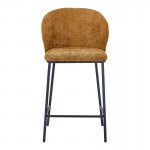 Σκαμπό μπαρ Karg pakoworld camel ύφασμα-πόδι μαύρο μέταλλο 49x46x93εκ SET 2τμχ c504219