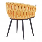 Πολυθρόνα Vivian pakoworld κίτρινο βελούδο-πόδι μαύρο μέταλλο 61x55x80εκ SET 2τμχ c504222