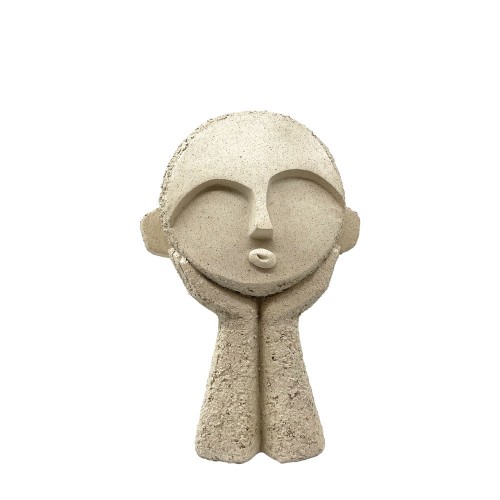 MOOD 1 ΔΙΑΚΟΣΜΗΤΙΚΟ ΠΡΟΣΩΠΟ 18 5x14x27cm POLYRESIN ΜΠΕΖ c504243