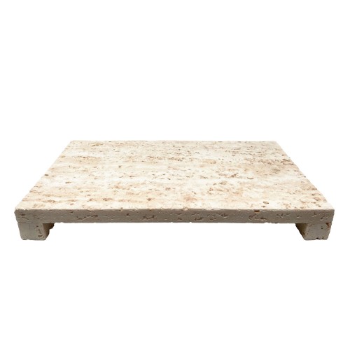 TRAVERTINO ΔΙΣΚΟΣ ΔΙΑΚΟΣΜΗΣΗΣ 40x22x5cm POLYRESIN STONE c504256