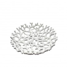 CORAIL L ΔΙΣΚΟΣ ΔΙΑΚΟΣΜΗΣΗΣ 40x40x10cm POLYRESIN ΑΣΠΡΟ c504261