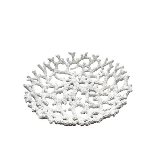 CORAIL L ΔΙΣΚΟΣ ΔΙΑΚΟΣΜΗΣΗΣ 40x40x10cm POLYRESIN ΑΣΠΡΟ c504261