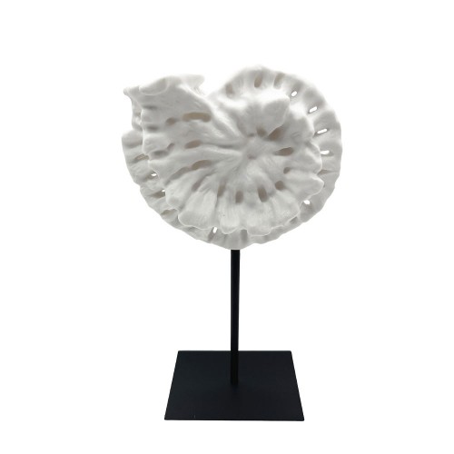 SHELL ΔΙΑΚΟΣΜΗΤΙΚΟ ΚΟΧΥΛΙ 20x11x36cm POLYRESIN ΑΣΠΡΟ ΜΑΥΡΟ ΜΕΤΑΛΛΟ c504268