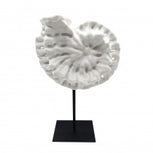 SHELL ΔΙΑΚΟΣΜΗΤΙΚΟ ΚΟΧΥΛΙ 25x12x41cm POLYRESIN ΑΣΠΡΟ ΜΑΥΡΟ ΜΕΤΑΛΛΟ c504275