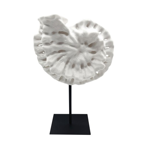 SHELL ΔΙΑΚΟΣΜΗΤΙΚΟ ΚΟΧΥΛΙ 25x12x41cm POLYRESIN ΑΣΠΡΟ ΜΑΥΡΟ ΜΕΤΑΛΛΟ c504275