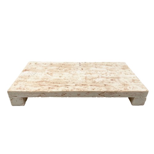 TRAVERTINO ΔΙΣΚΟΣ ΔΙΑΚΟΣΜΗΣΗΣ 34x17x4 5cm POLYRESIN STONE c504276