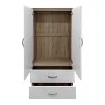 Ντουλάπα δίφυλλη με 2 συρτάρια Lego pakoworld σε oak-λευκή απόχρωση 80x42x180εκ c504493