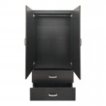 Ντουλάπα δίφυλλη με 2 συρτάρια Lego pakoworld σε wenge απόχρωση 80x42x180εκ c504498