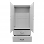 Ντουλάπα δίφυλλη με 2 συρτάρια Lego pakoworld σε λευκή απόχρωση 80x42x180εκ c504499