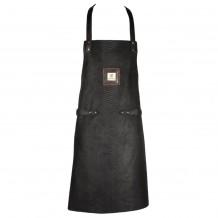 Δερμάτινη ποδιά ολόσωμη ανάγλυφη σειρά Reptile 83x63cm Μαύρη c504511