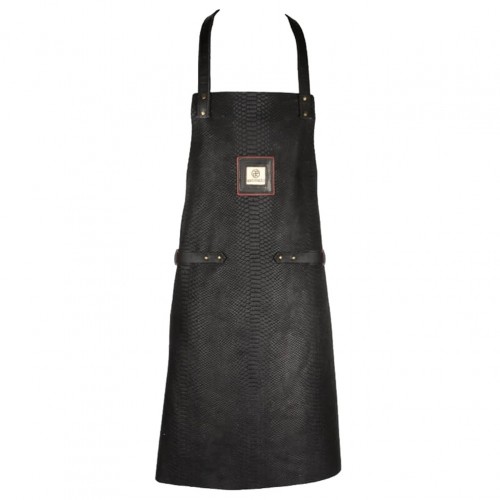 Δερμάτινη ποδιά ολόσωμη ανάγλυφη σειρά Reptile 83x63cm Μαύρη c504511