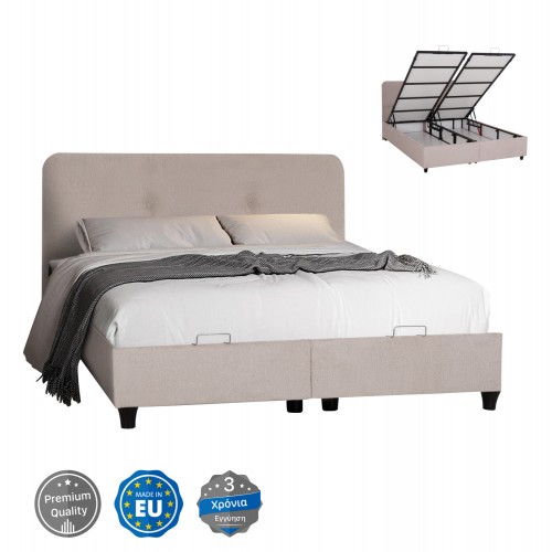 ΚΡΕΒΑΤΙ ΜΕ ΑΠΟΘ ΧΩΡΟ DOLORES HM631 32 ΜΠΕΖ ΥΦΑΣΜΑ- ΓΙΑ ΣΤΡΩΜΑ 160x200εκ c504591