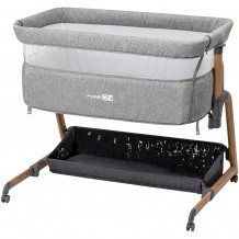 Κούνια λίκνο υφασμάτινο γκρι τροχήλατο 94x70xΥ78cm Σειρά Bliss FreeOn c504599