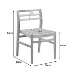 Καρέκλα Tuga pakoworld σκελετός teak ξύλο-pe σχοινί σε φυσική απόχρωση 50x58x86εκ c504622