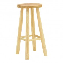 Σκαμπό μπαρ Nusiwo pakoworld teak ξύλο σε φυσική απόχρωση Φ35x70εκ c504626